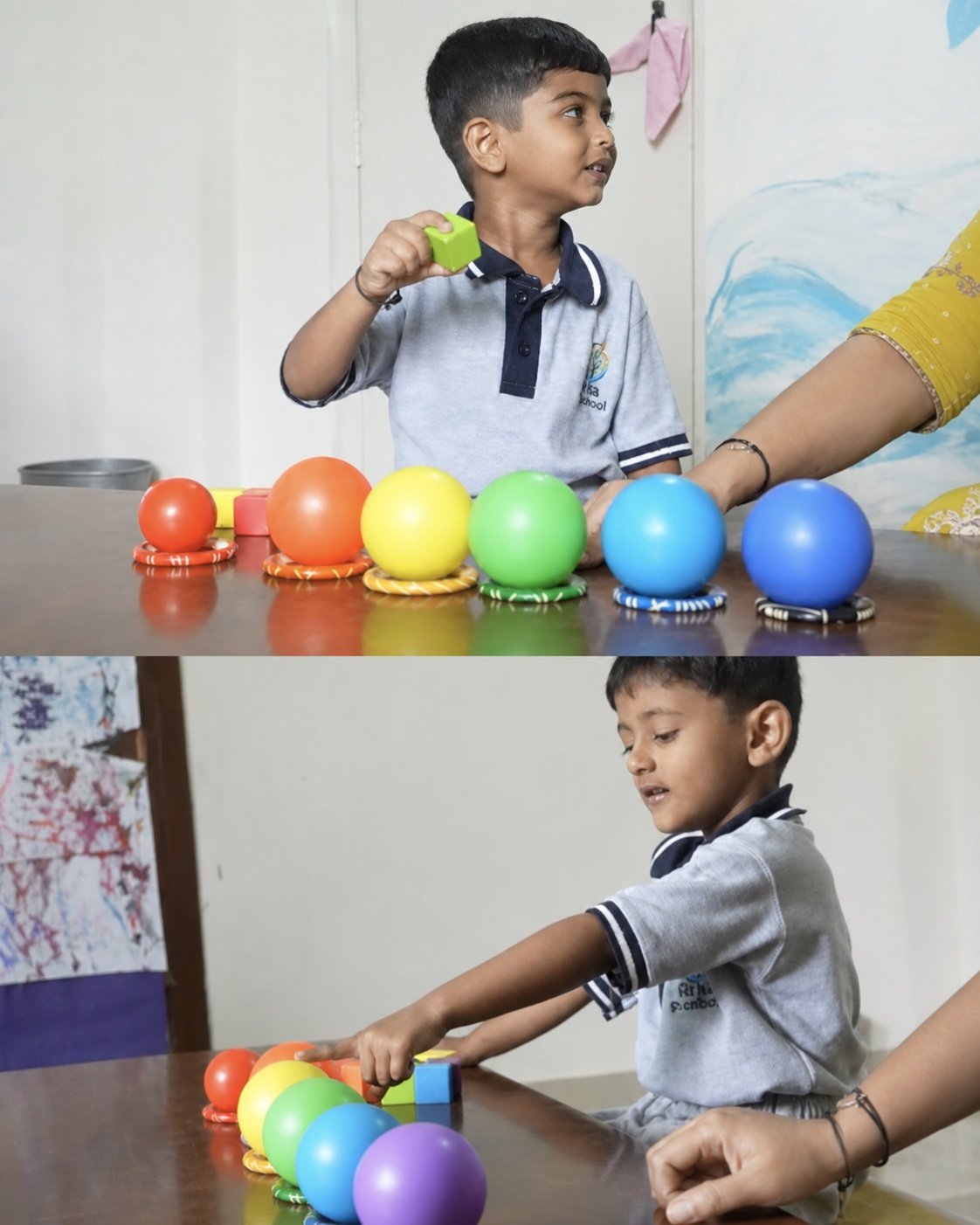 Arka child exploring colour and movement