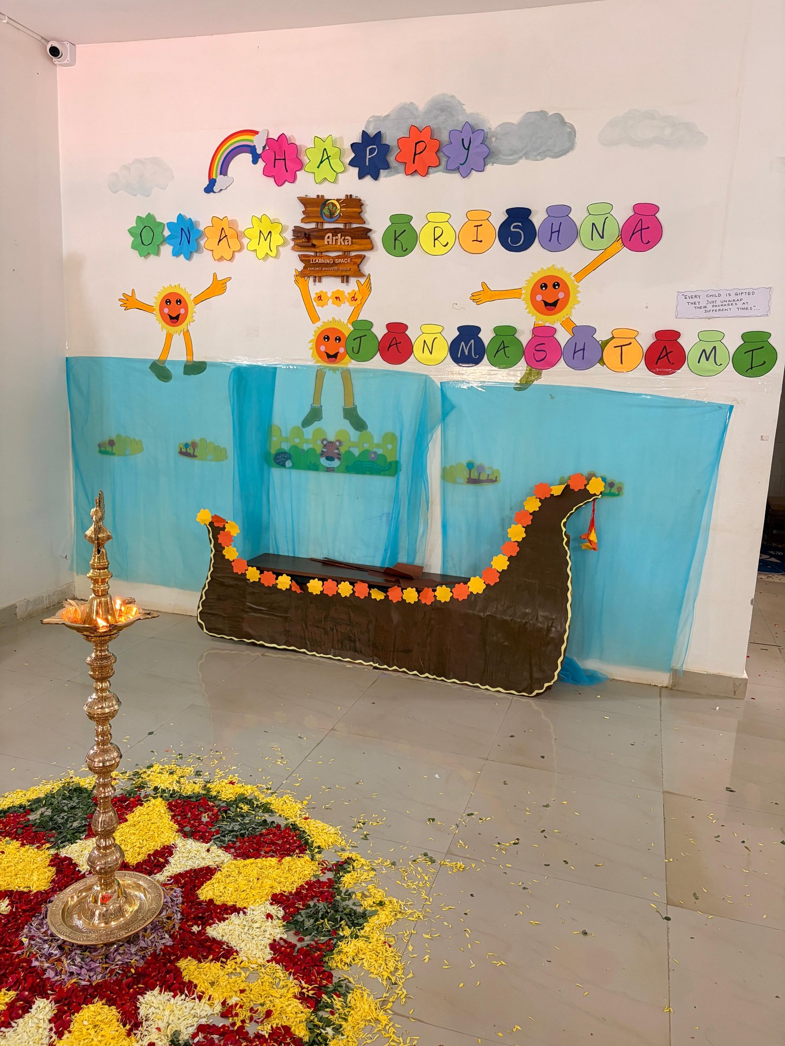 Onam flower arrangement at Arka